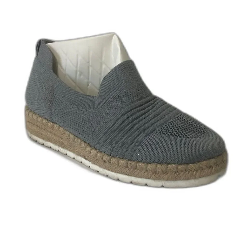 ADRIENNE VITTADINI Espadrille Women's Size 9 Gray Slip On Niko Comfort Platform